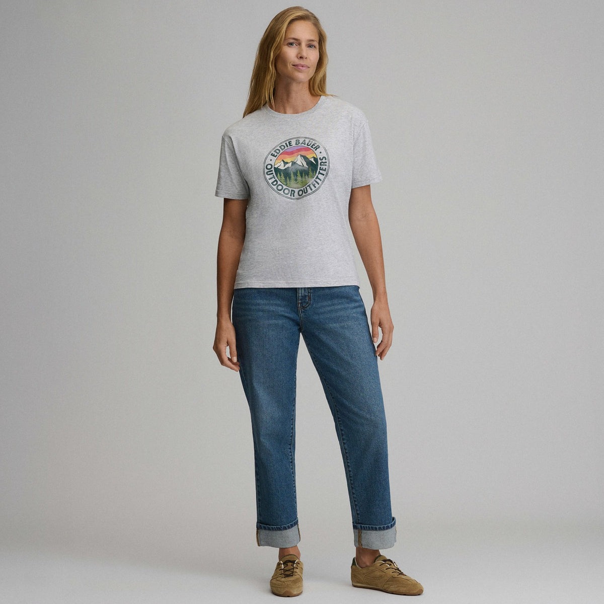 Women's Short-Sleeve Relaxed Boyfriend Graphic T-Shirt - Outdoor Outfi | Eddie Bauer