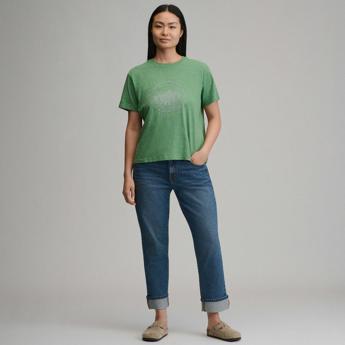 Women's Short-Sleeve Relaxed Boyfriend Graphic T-Shirt - Adventure | Eddie Bauer