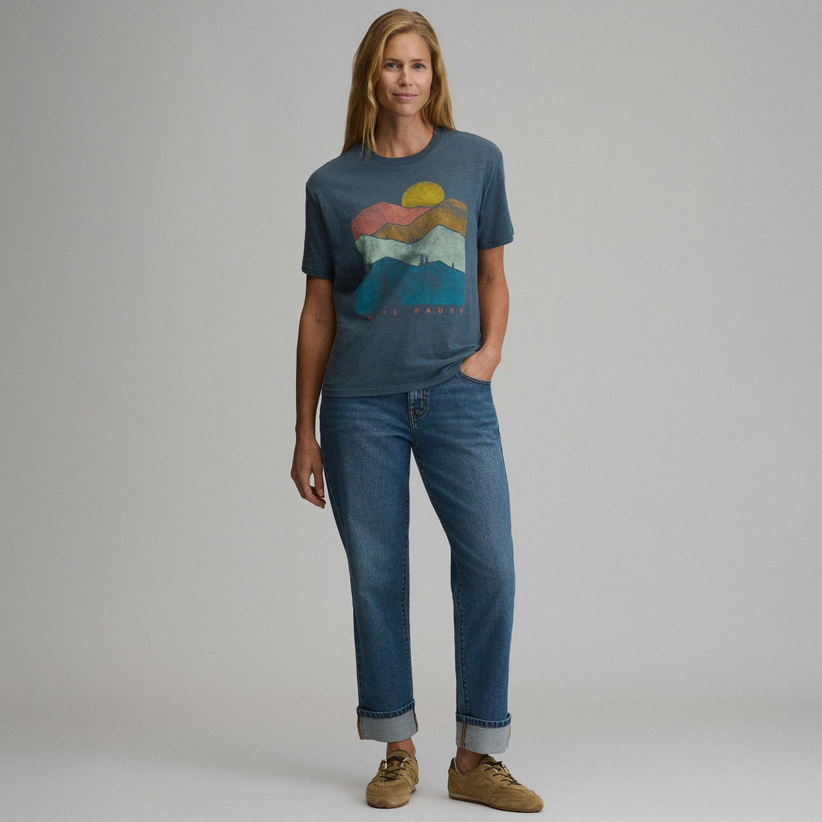 Women's Short-Sleeve Relaxed Boyfriend Graphic T-Shirt - Landscape | Eddie Bauer