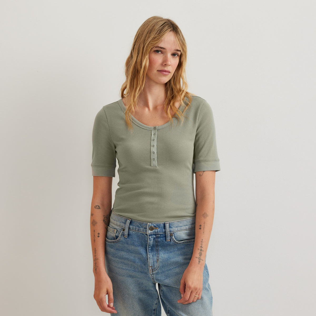 Women's Softline Rib SS Henley | Eddie Bauer