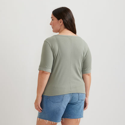 Women's Softline Rib SS Henley | Eddie Bauer