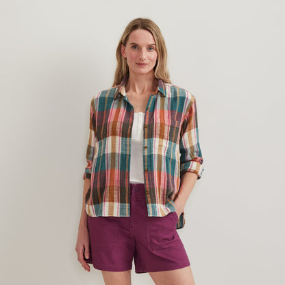 Women's Woven Plaid Cotton Slub LS | Eddie Bauer