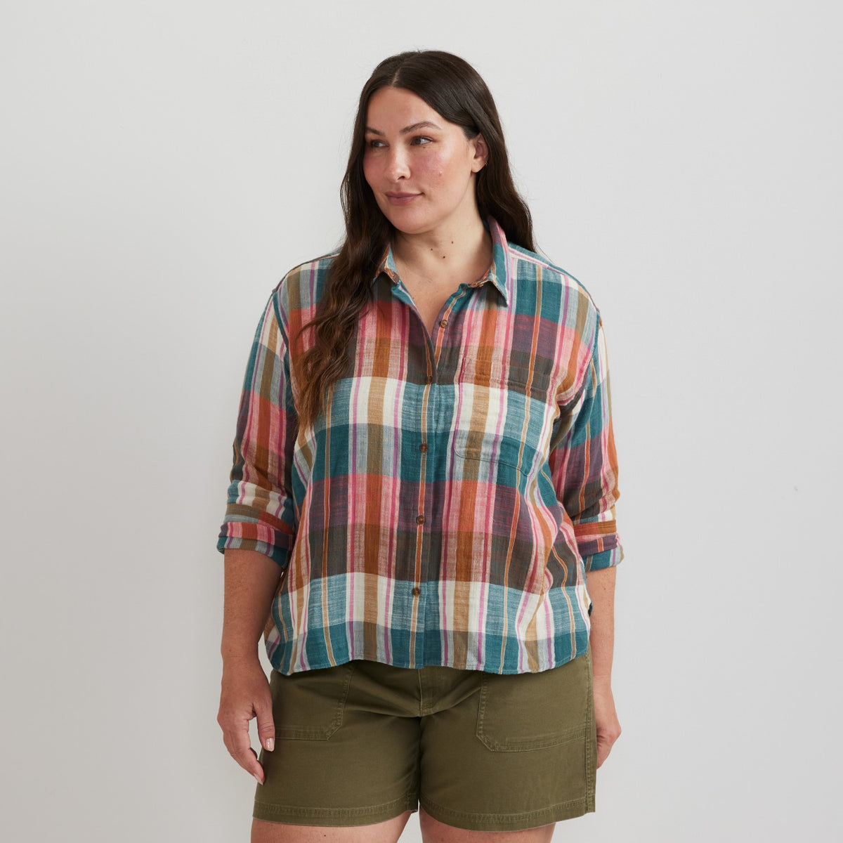 Women's Woven Plaid Cotton Slub LS | Eddie Bauer