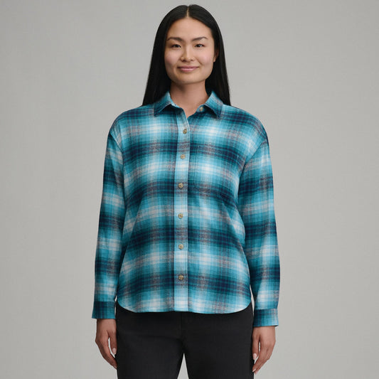 Women's Long-Sleeve Heritage Soft Boyfriend Flannel Shirt | Eddie Bauer