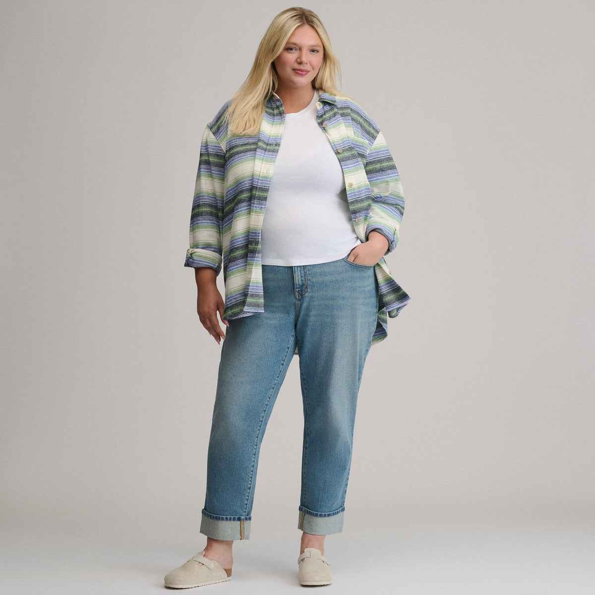 Women's Long-Sleeve Heritage Soft Boyfriend Flannel Shirt | Eddie Bauer