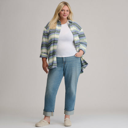 Women's Long-Sleeve Heritage Soft Boyfriend Flannel Shirt | Eddie Bauer