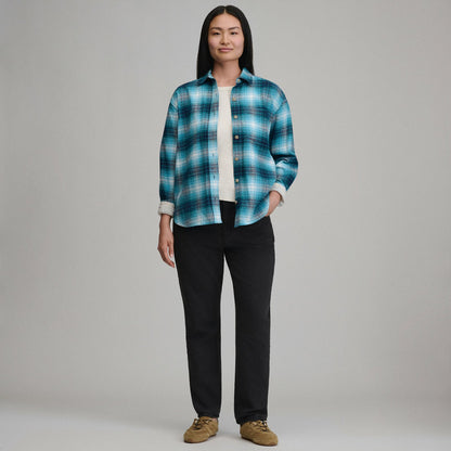 Women's Long-Sleeve Heritage Soft Boyfriend Flannel Shirt | Eddie Bauer