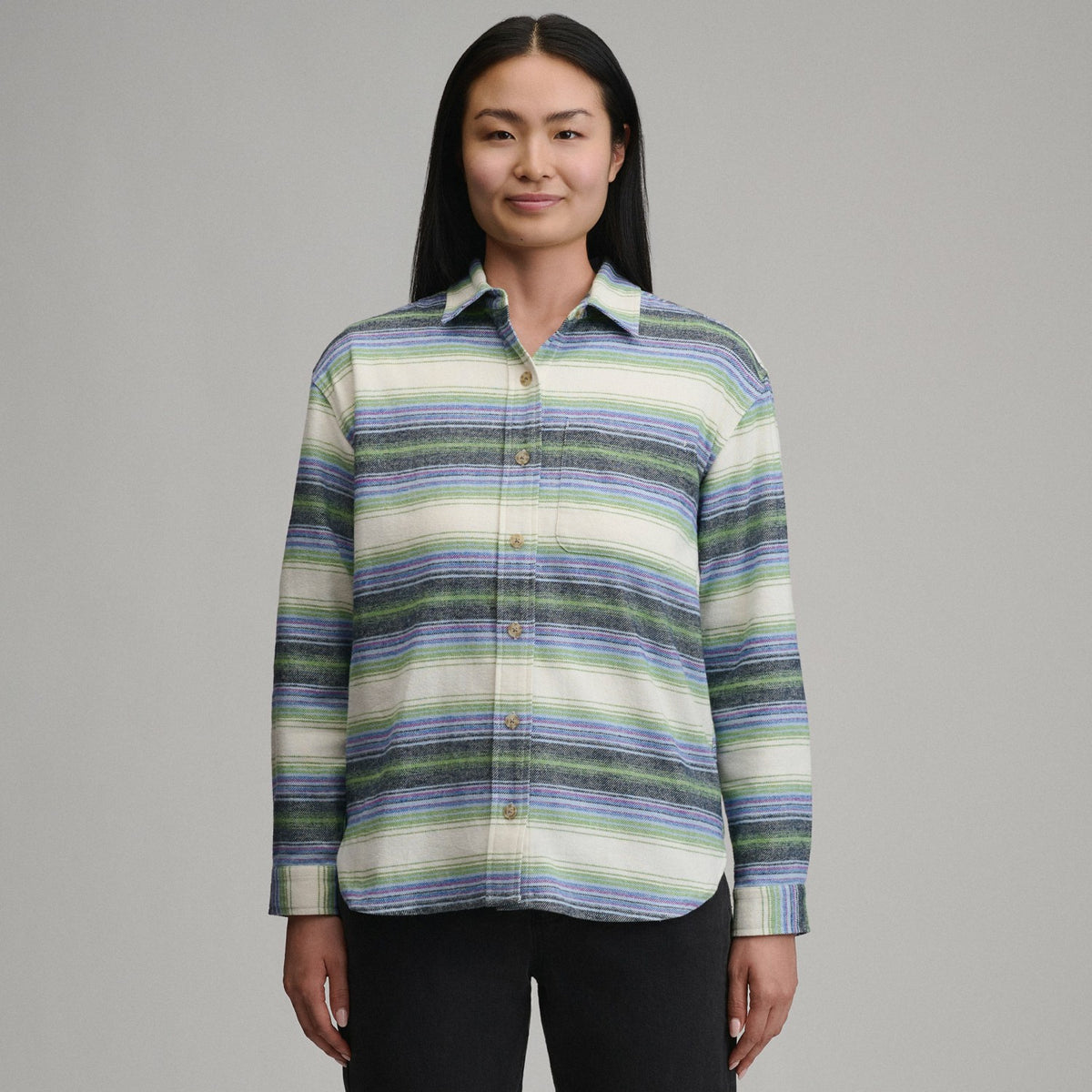 Women's Long-Sleeve Heritage Soft Boyfriend Flannel Shirt | Eddie Bauer
