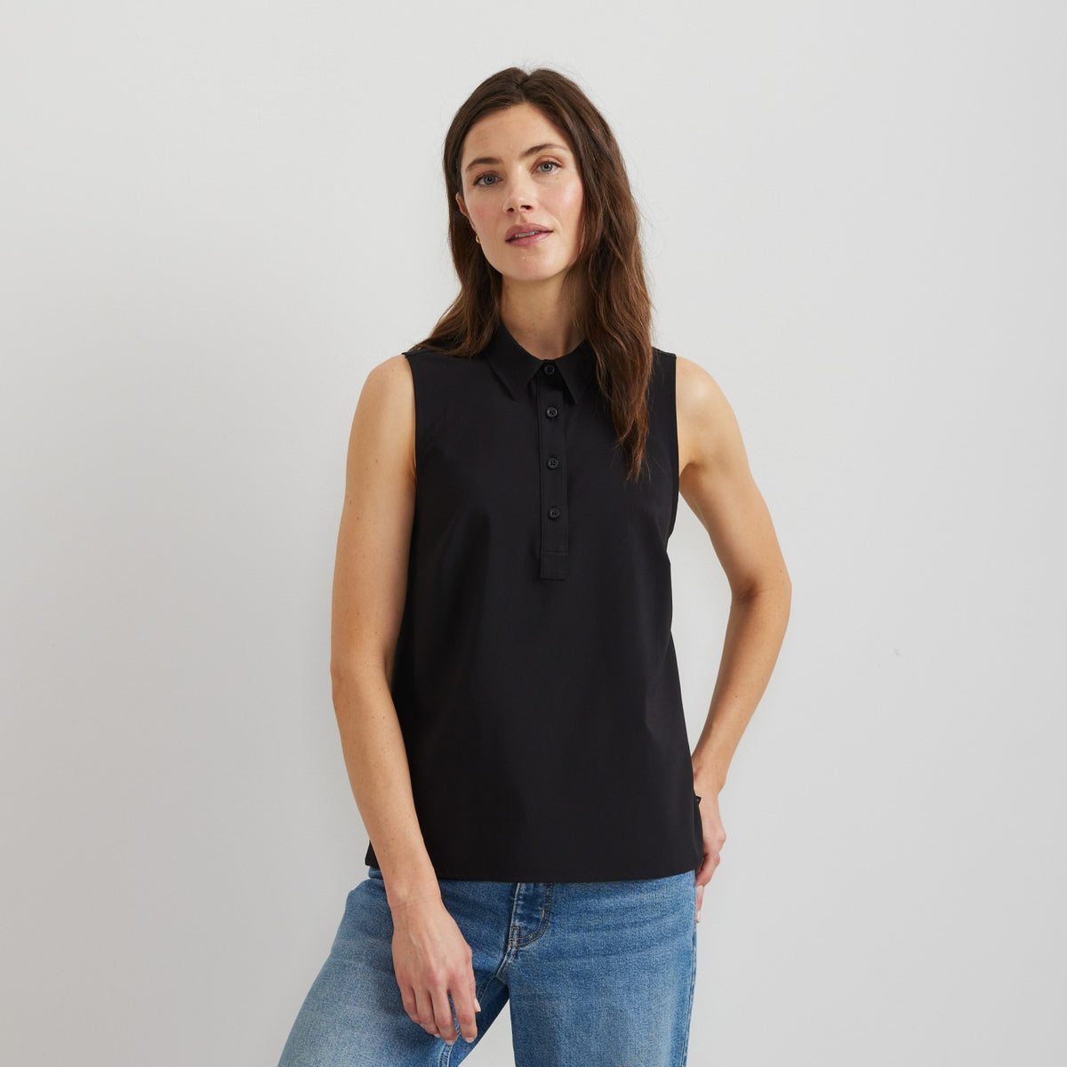 Women's Departure Collared Sl Tank | Eddie Bauer