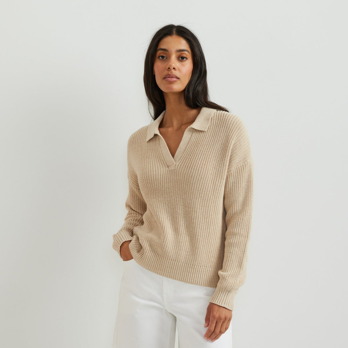 Women's Johnny Collar Polo Sweater | Eddie Bauer
