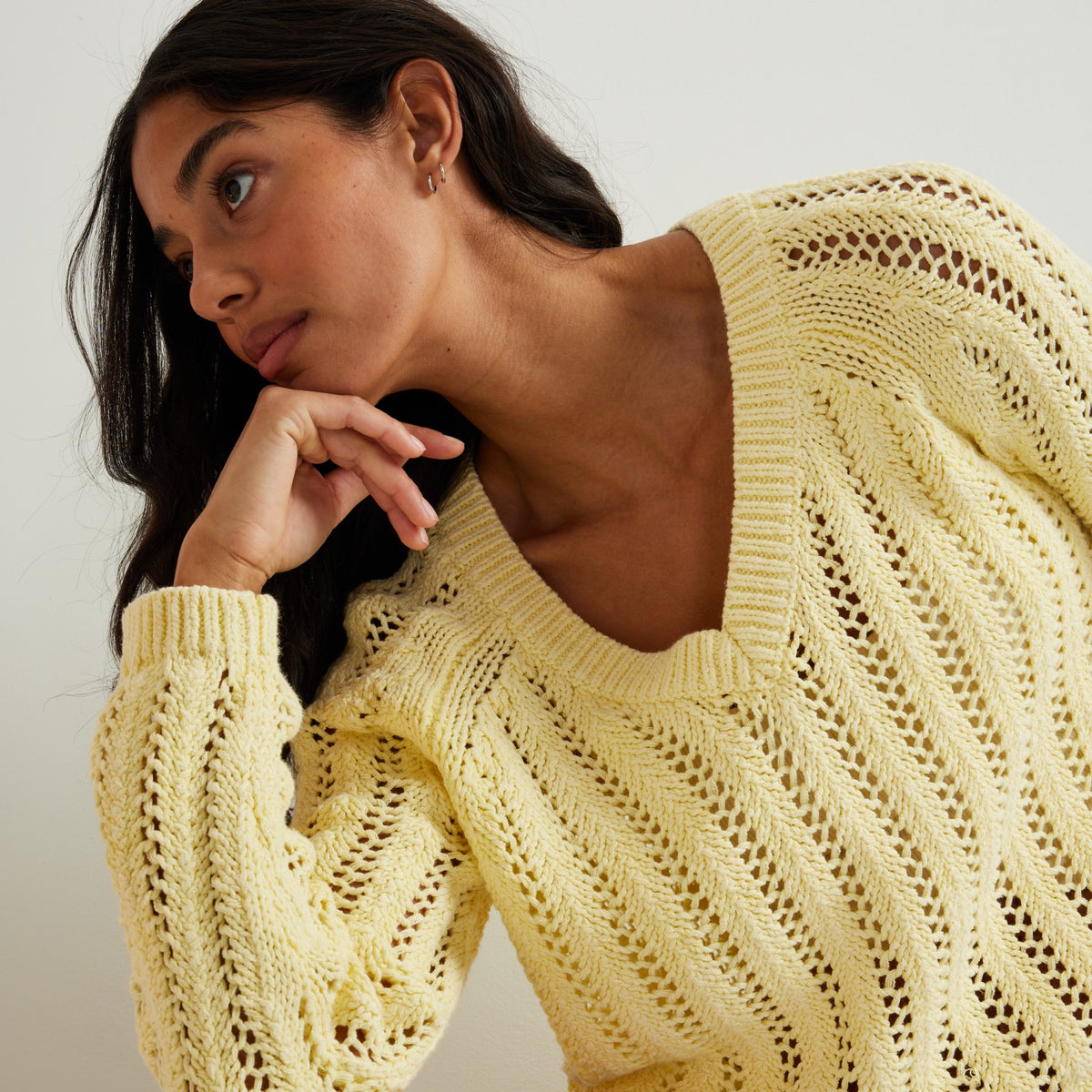 Women's Pointelle LS Pullover | Eddie Bauer