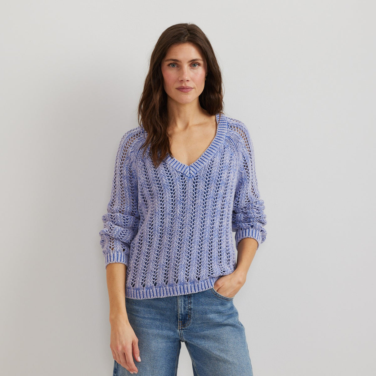 Women's Pointelle LS Pullover | Eddie Bauer