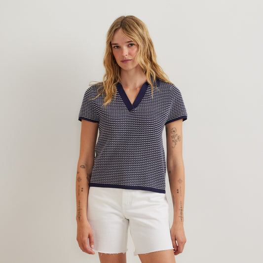 Women's Textured Microstripe SS Sweate | Eddie Bauer