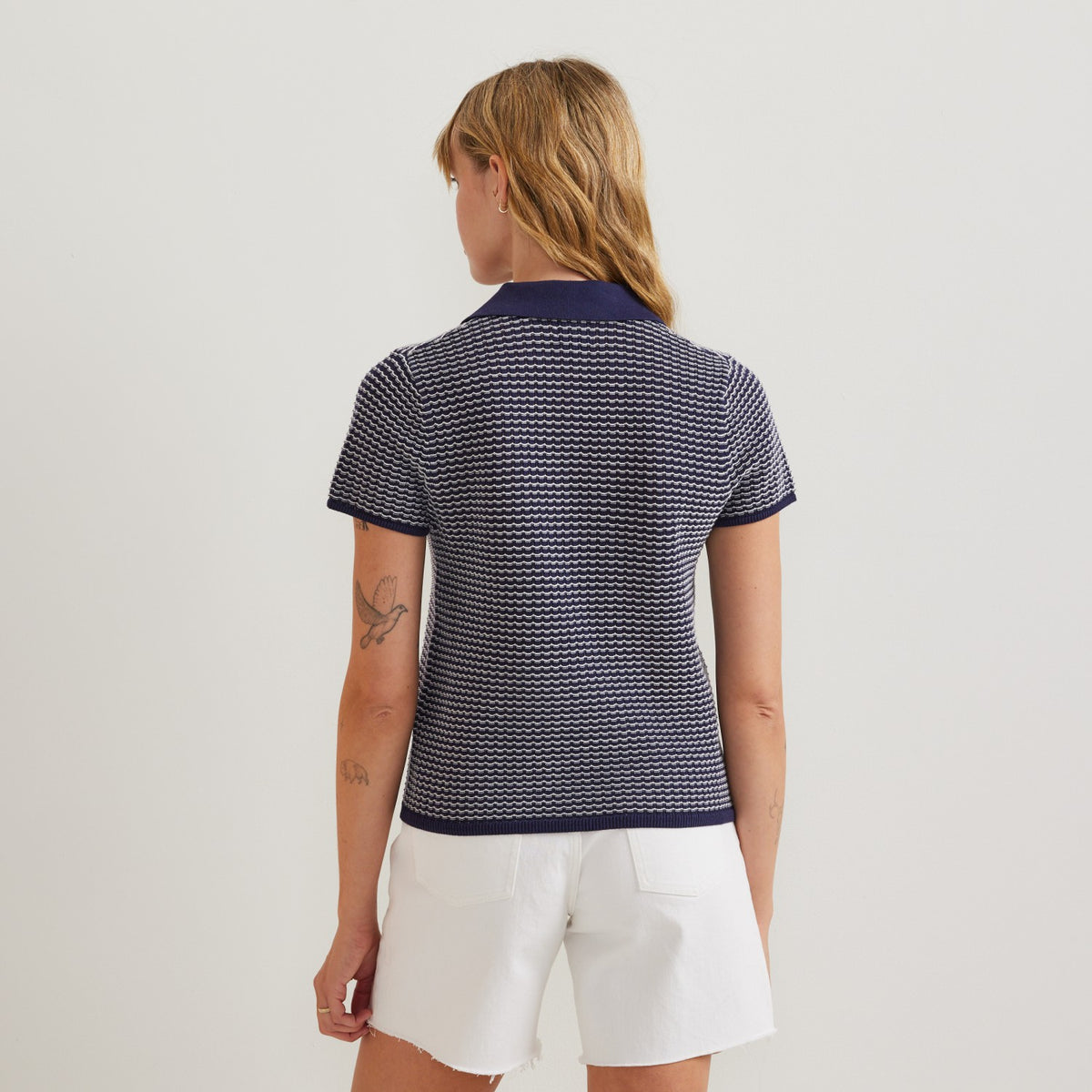 Women's Textured Microstripe SS Sweate | Eddie Bauer