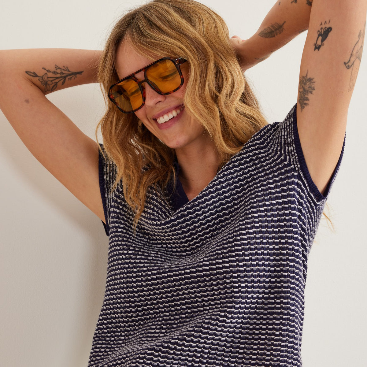 Women's Textured Microstripe SS Sweate | Eddie Bauer