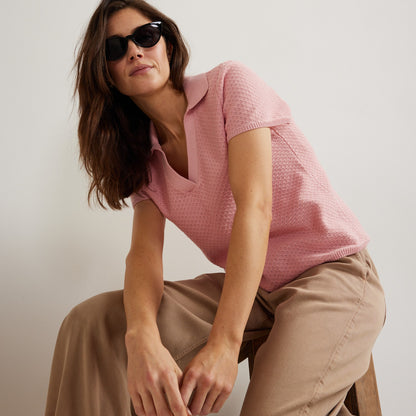 Women's Diamond Stitch SS Sweater Po | Eddie Bauer