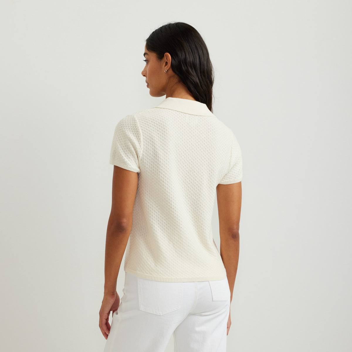 Women's Diamond Stitch SS Sweater Po | Eddie Bauer
