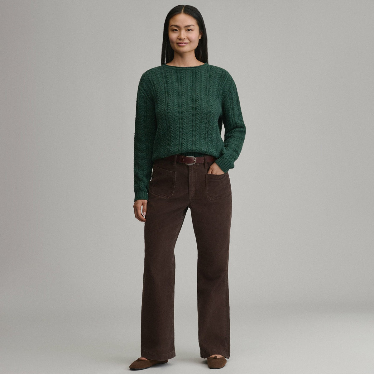 Women's Cotton Cable Crew Sweater | Eddie Bauer