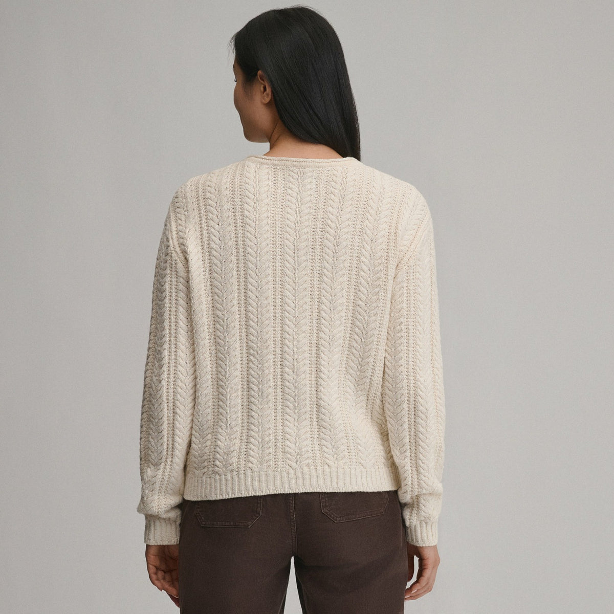 Women's Cotton Cable Crew Sweater | Eddie Bauer