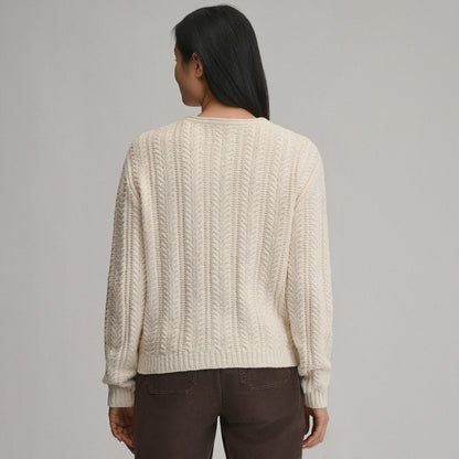Women's Cotton Cable Crew Sweater | Eddie Bauer