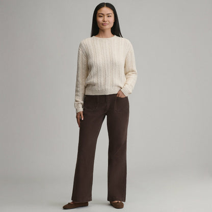 Women's Cotton Cable Crew Sweater | Eddie Bauer