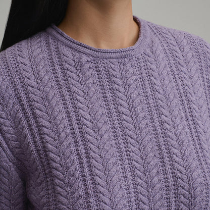 Women's Cotton Cable Crew Sweater | Eddie Bauer