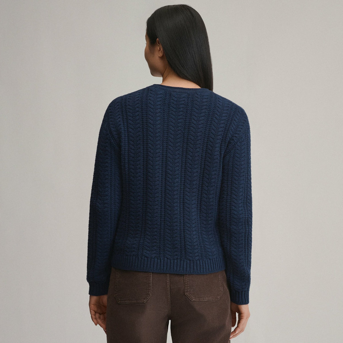 Women's Cotton Cable Crew Sweater | Eddie Bauer