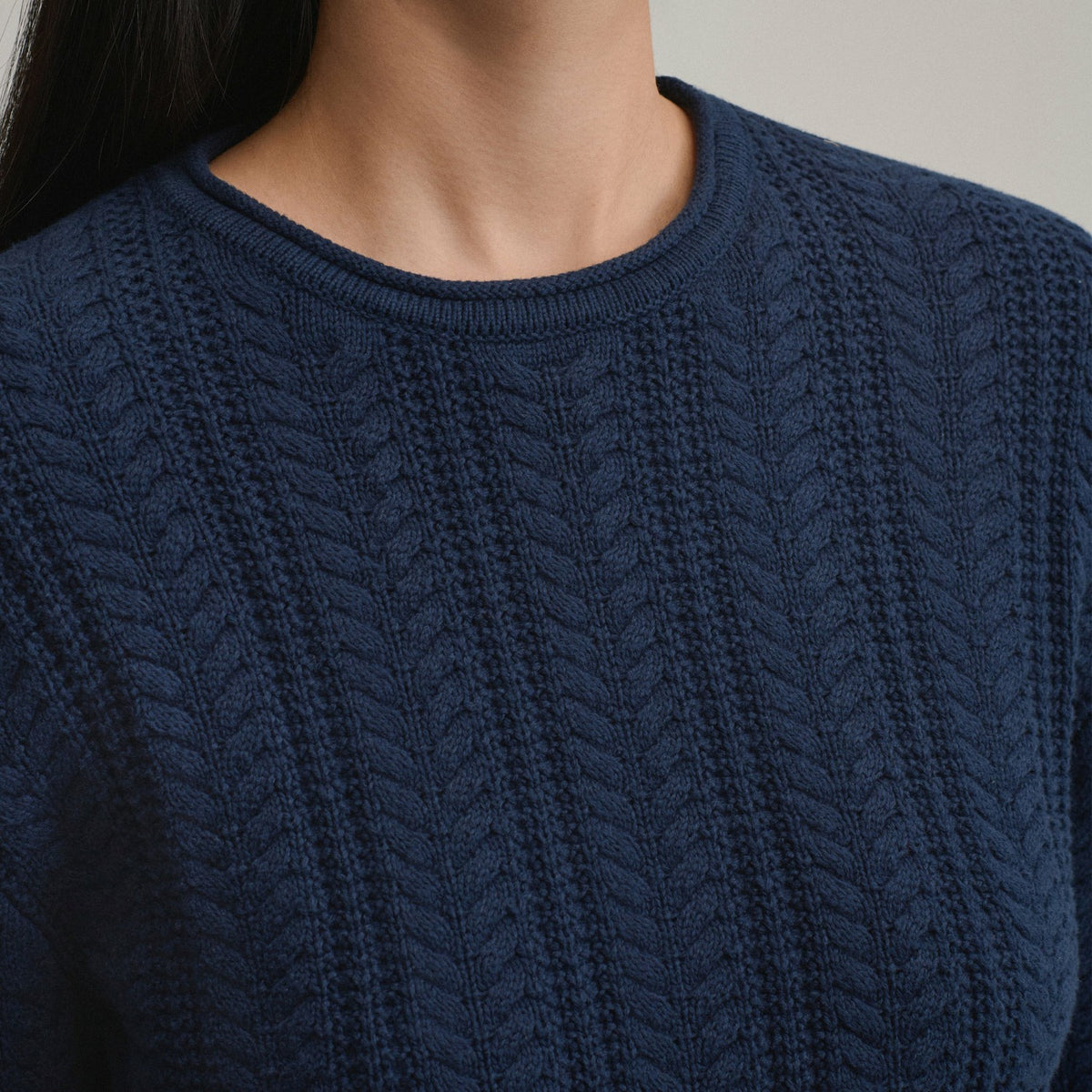 Women's Cotton Cable Crew Sweater | Eddie Bauer