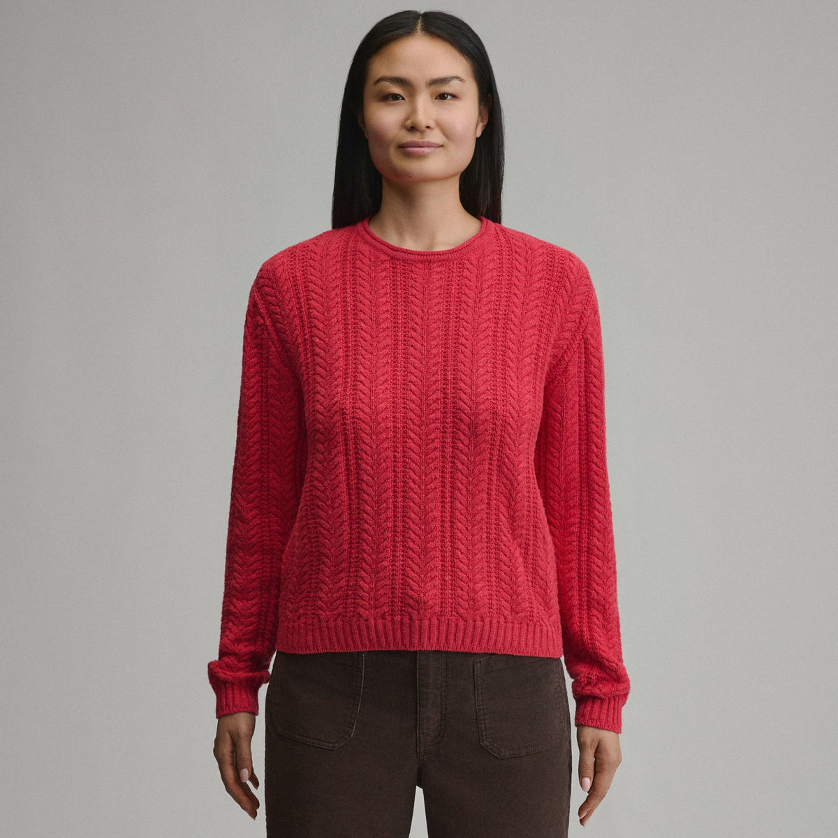 Women's Cotton Cable Crew Sweater | Eddie Bauer