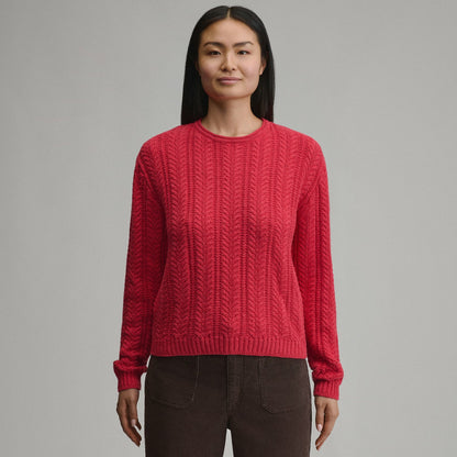 Women's Cotton Cable Crew Sweater | Eddie Bauer