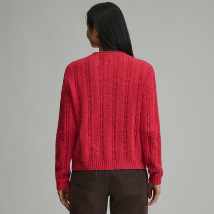 Women's Cotton Cable Crew Sweater | Eddie Bauer