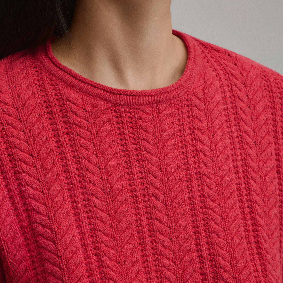 Women's Cotton Cable Crew Sweater | Eddie Bauer