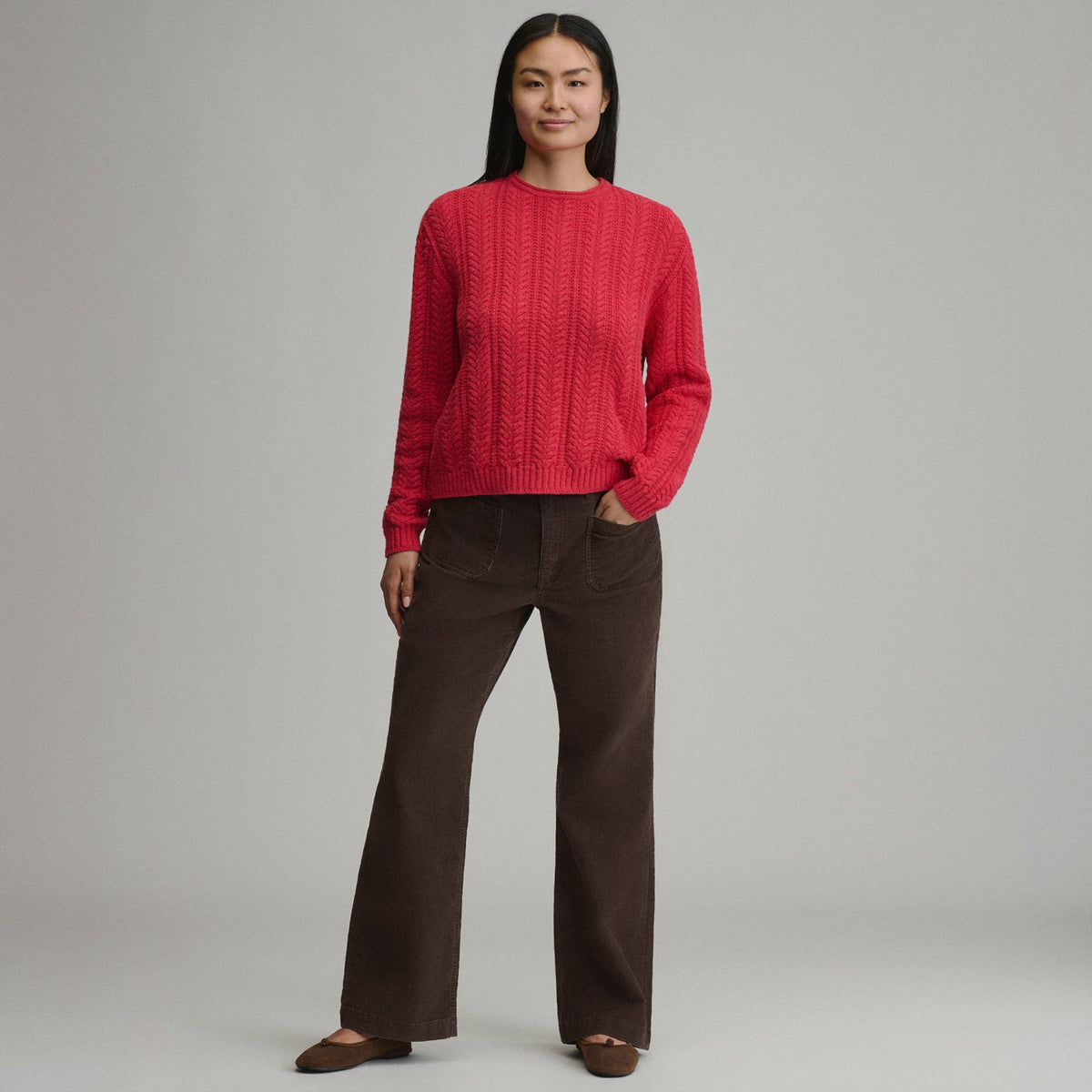 Women's Cotton Cable Crew Sweater | Eddie Bauer