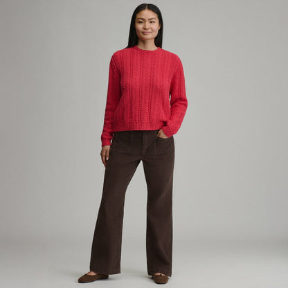 Women's Cotton Cable Crew Sweater | Eddie Bauer