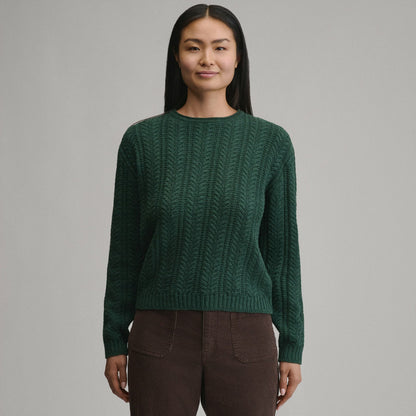 Women's Cotton Cable Crew Sweater | Eddie Bauer