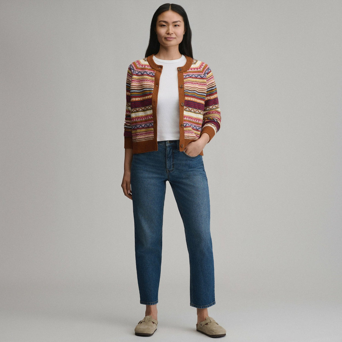 Women's Signature Cardigan Sweater - Stripe | Eddie Bauer