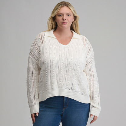 Women's Long-Sleeve Slub Johnny Collar Sweater | Eddie Bauer