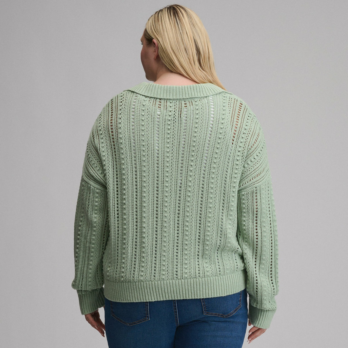 Women's Long-Sleeve Slub Johnny Collar Sweater | Eddie Bauer