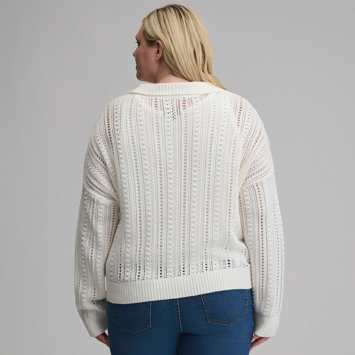 Women's Long-Sleeve Slub Johnny Collar Sweater | Eddie Bauer