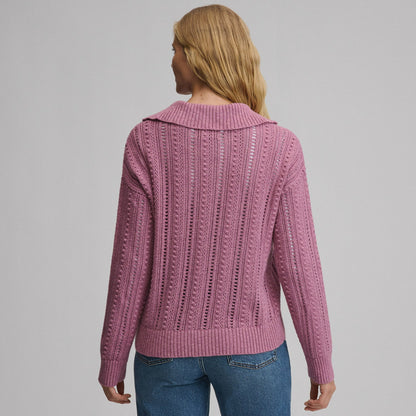 Women's Long-Sleeve Slub Johnny Collar Sweater | Eddie Bauer