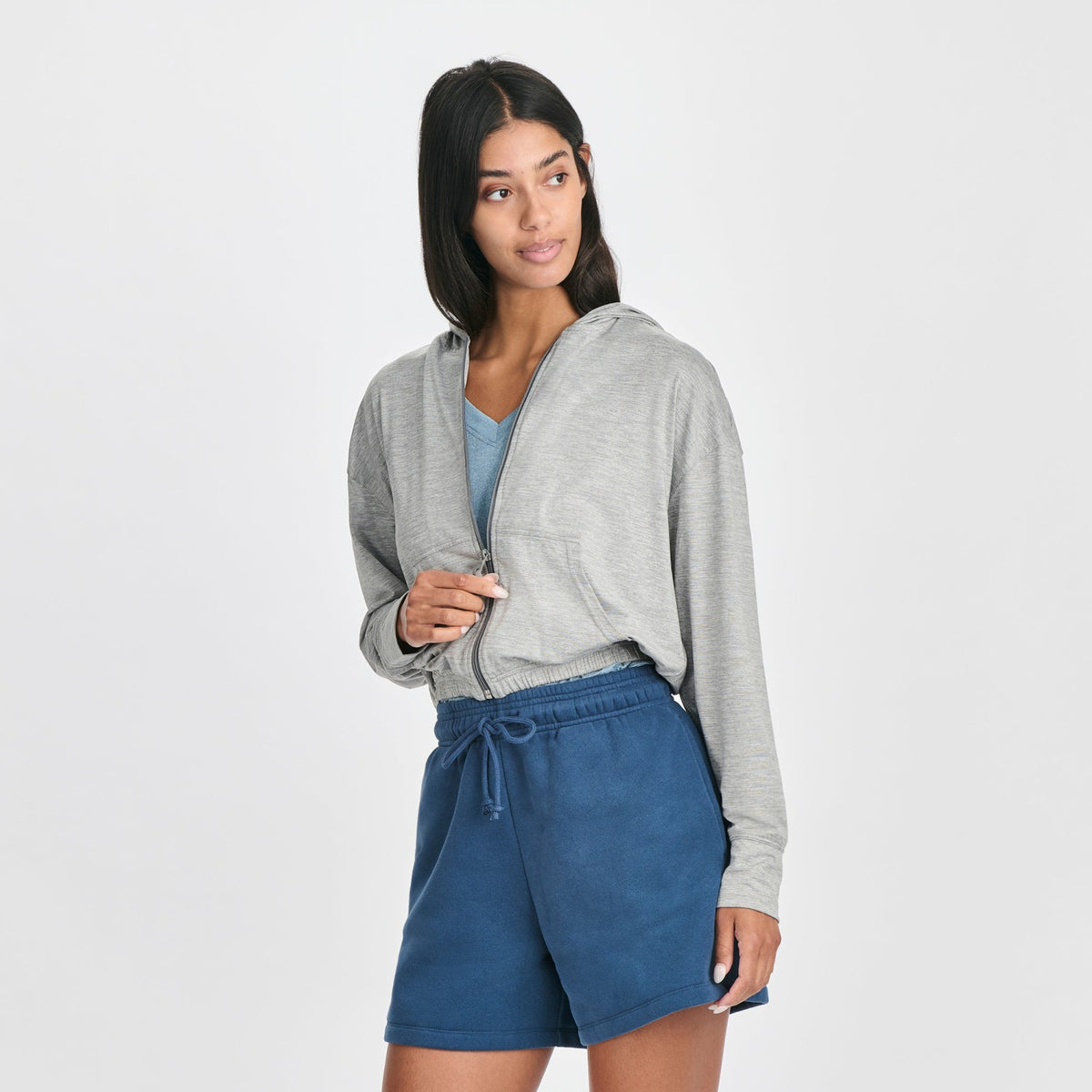 Women's Sightseer Knit Full-Zip Cropped Hoo | Eddie Bauer