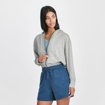 Women's Sightseer Knit Full-Zip Cropped Hoo | Eddie Bauer