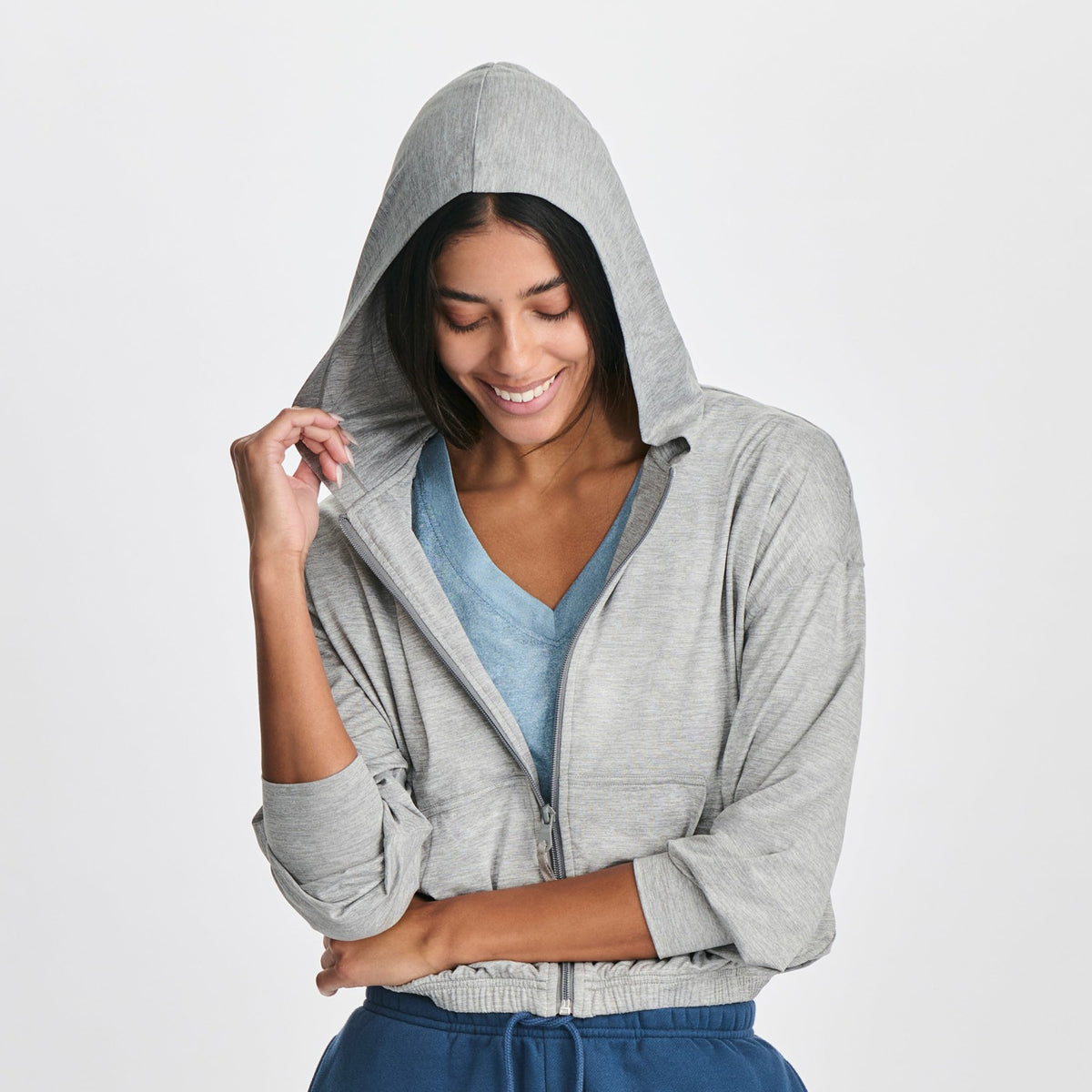 Women's Sightseer Knit Full-Zip Cropped Hoo | Eddie Bauer