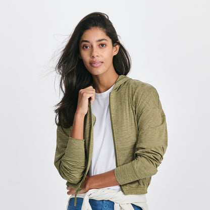 Women's Sightseer Knit Full-Zip Cropped Hoo | Eddie Bauer