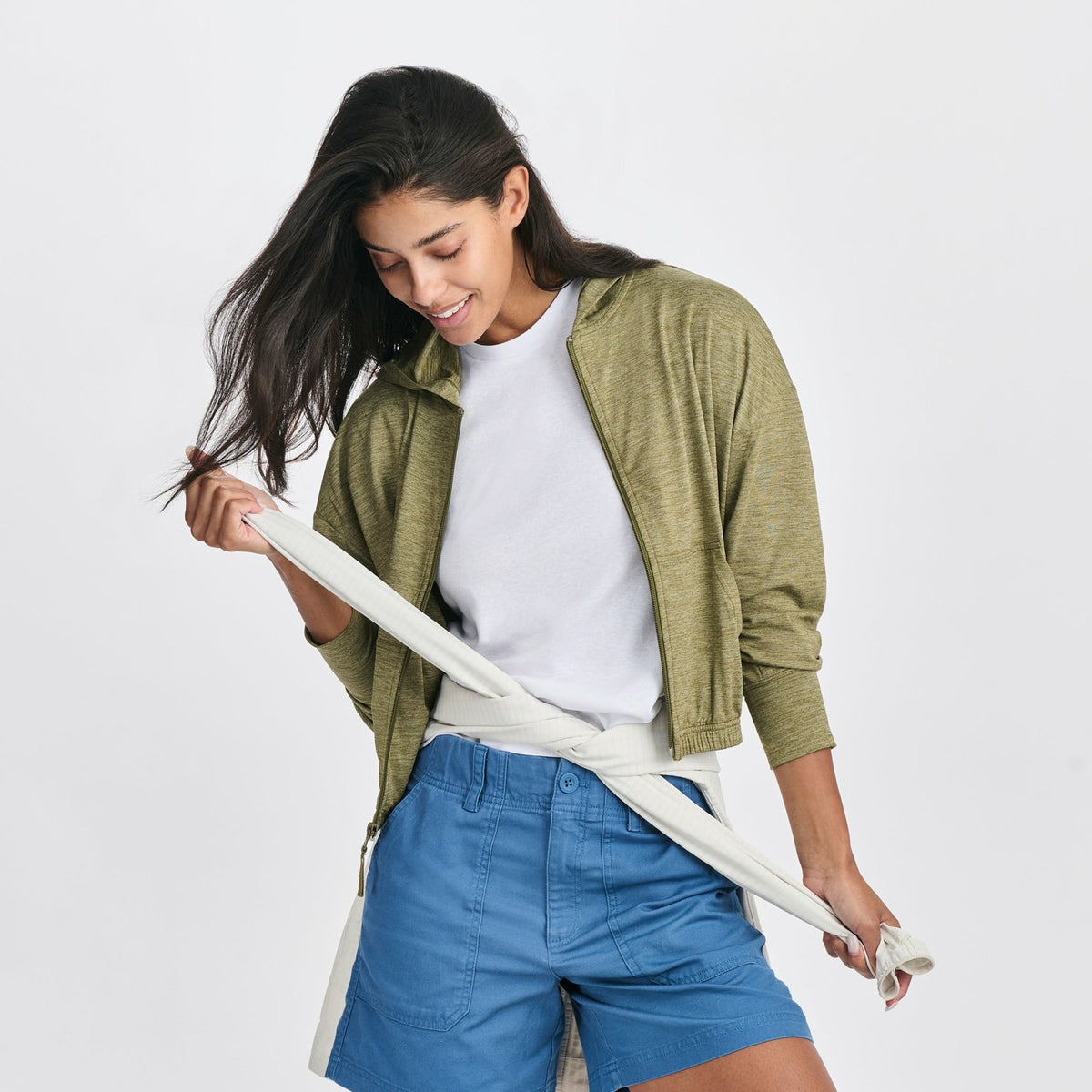Women's Sightseer Knit Full-Zip Cropped Hoo | Eddie Bauer