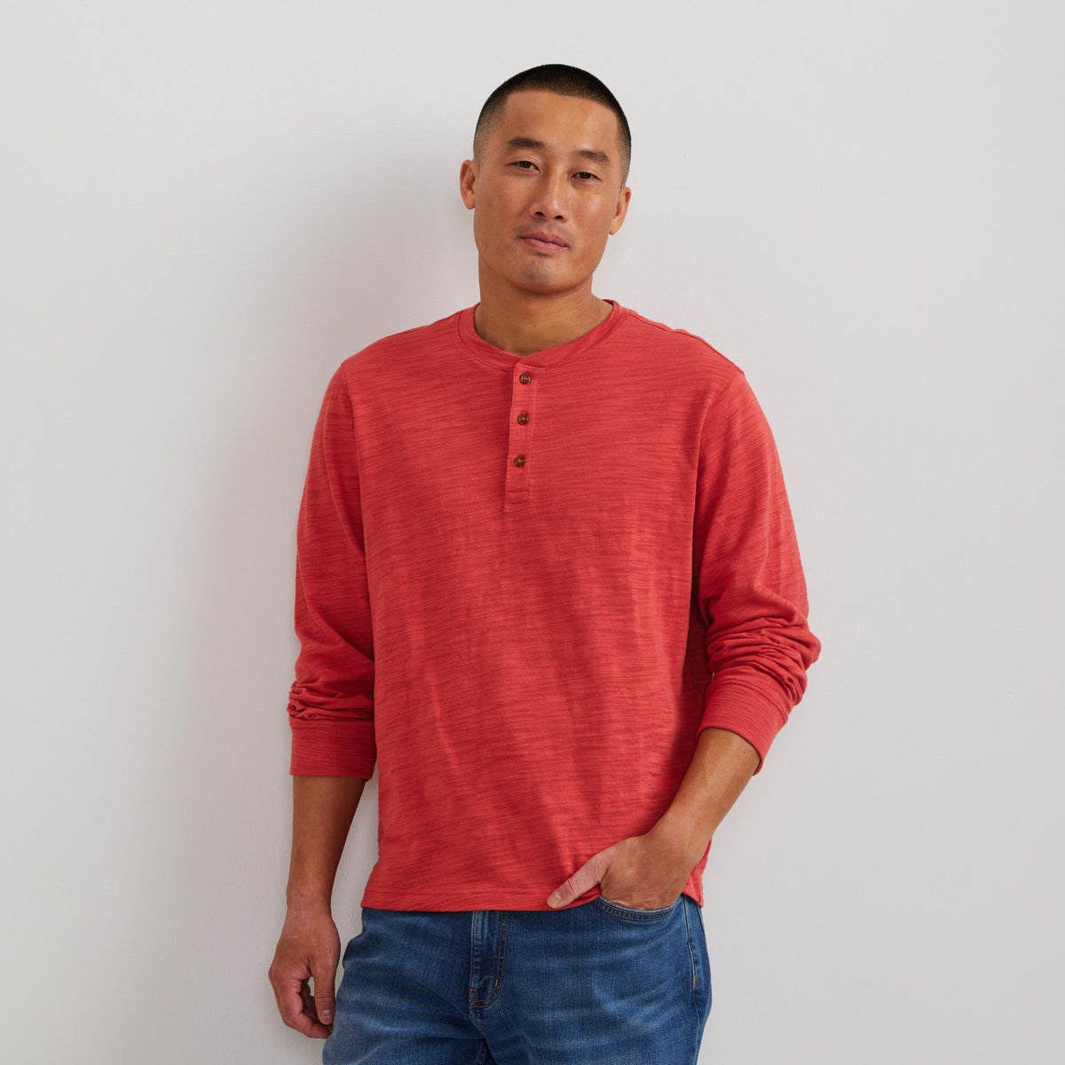 Men's LS Slub Jersey Henley | Eddie Bauer