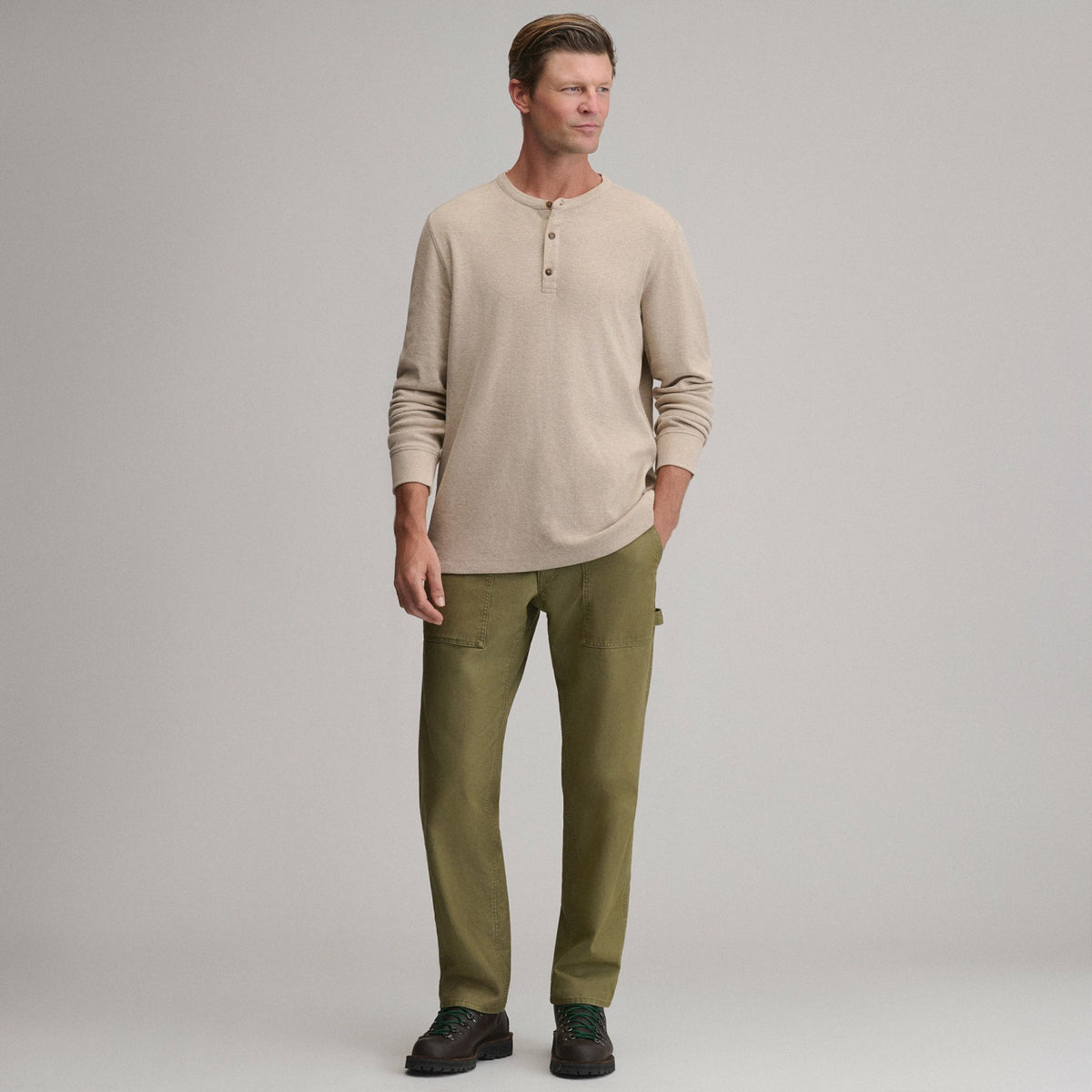 Men's Birds Eye Long-Sleeve Thermal Henley | Eddie Bauer