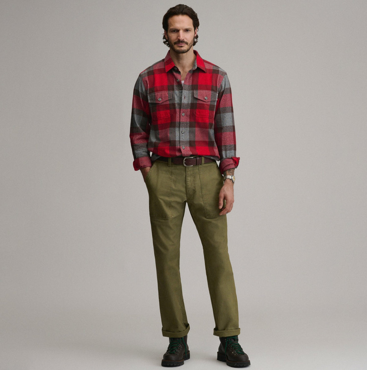 Men's Long-Sleeve Eddie's Cabin Shirt - Jaspe Flannel | Eddie Bauer