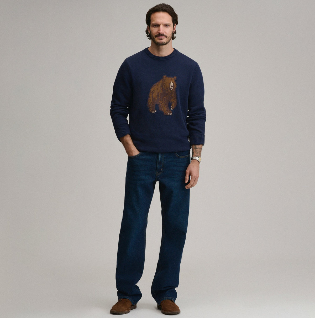 Men's Classic Crew Bear Sweater | Eddie Bauer