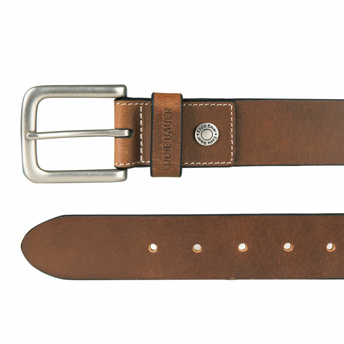 Men's Bridle Leather Belt with Nickel Finish Buckle | Eddie Bauer